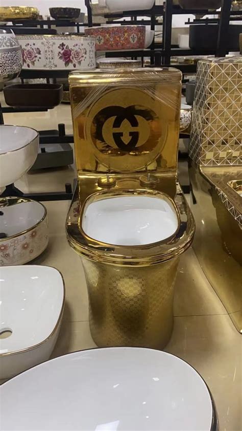 gold gucci toilt|luxury gold toilets.